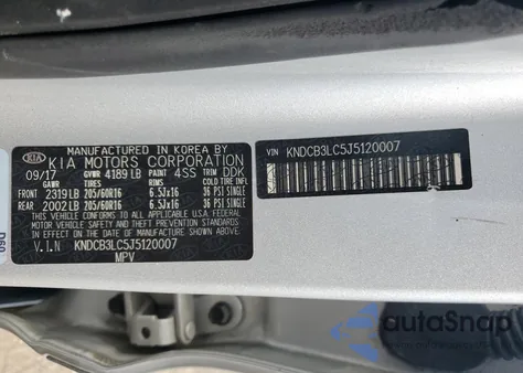 2018 Kia Niro Fe из США, поврежденный, VIN KNDCB3LC5J5120007